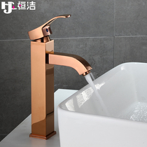 Copper basin faucet hot and cold washbasin faucet raised upper basin art basin antique faucet rotatable