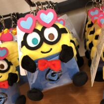 Japan USJ Universal Studios Little Yellow Man cartoon peach heart glasses cute telescopic card set coin wallet