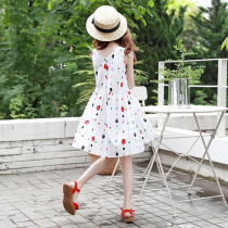 Douyin same new childrens clothing Korean Summer Girl polo dress middle child sleeveless holiday princess skirt