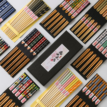 Nishida Muyu Japanese household natural bamboo chopsticks small fresh creative personality cute pointed sushi chopsticks set