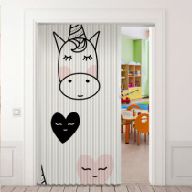 Japanese folding door sliding door sliding door children's room partition bedroom living room invisible door customizable pattern