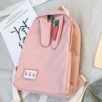 School girl schoolgirl Korean version Soft girl Little fresh rabbit ears Double shoulder bag Female beginner high school student Mori small backpack
