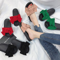 Big bow cool 2020 Summer new bow slippers Women summer wear students Korean social sandals