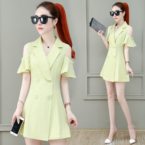 Summer suit womens 2021 New Tide temperament chiffon shorts loose foreign style fashion two-piece slim thin