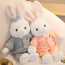 Small white rabbit paparazzi cute emulation Mao suede toy baby appeasement doll fun to wear a rabbit cloth doll holding pillow