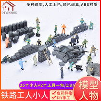 Sand table building model material diy handmade plastic simulation villain landscape train character model railway worker