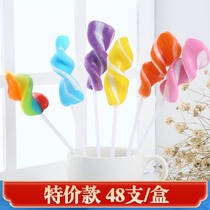  48 creative candy spiral twist rainbow lollipop twist wave board Fruit flavor colorful mixed snacks