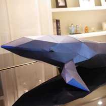 Whale Shark Dolphin Paper Die Solid Model Oversize High-end Artisanal Puzzle Parenting Hand Blue Whale Model