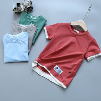 Childrens cotton short-sleeved boy 2020 Summer new mid-big child thin half-sleeve foreign-style ice cotton boys T-shirt