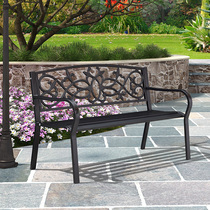Park Chair Outdoor Leisure Benches Patio Garden Square Chair Iron Art Steel Tube Chair Balcony Double Chair Long Stool