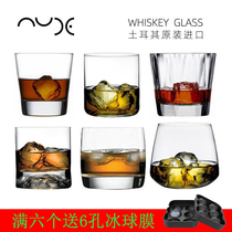 Imported NUDE crystal glass Western wine glass whiskey glass thick bottom beer tea cup household bar classical cup