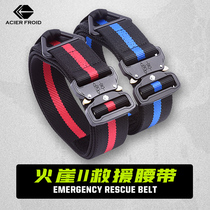 Fire Cliff Emergency Rescue Team Tactical Alloy T-Nylon Canvas Red Blue Quick Dismant Outdoor Training Army Mini Belt