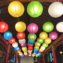 Mid-Autumn Festival lantern props Chinese style portable lantern hanging red paper lantern Mall decoration Kindergarten decoration