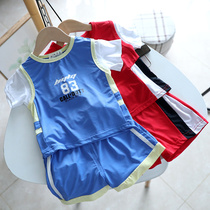 Clear cabin subsection short sleeve suit baby speed dry clothes sports suit 2 pieces for boys leisure suit 1311