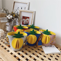 2020 Autumn Spring New Pineapple Bucket Fashion Joker Girl Beauty Burst Shoulder Cross Small Bag Cute pu Soft Leather Bag