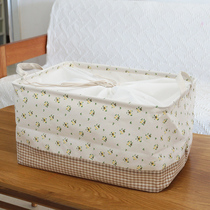 Pastoral Japanese cotton and linen storage box clothes toy storage box dormitory finishing box with lid washable