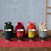 Deyao 999 silver teacup Spring summer autumn and winter Large ceramic gilt silver Gongfu Tea cup Four seasons cup Name cup