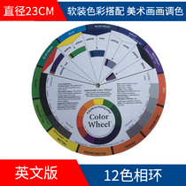 English version color wheel card color ring color wheel watercolor floral color matching color card 23CM
