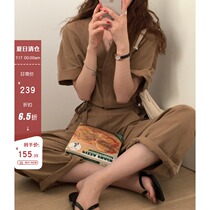 HEYGIRL HEIGE Korean version of loose short-sleeved jumpsuit suit womens thin tooling straight pants 2020 summer