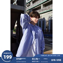 EviStub 20SS Long Shirt Medium-long Japanese street casual long-sleeved Oxford spinning shirt