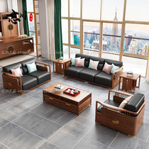 New Chinese Sofa Solid Wood Zen sofa Portfolio Modern minimalist Small family Living room Office New office furniture