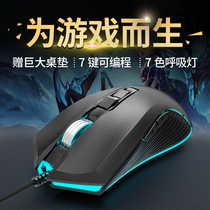 Former walker wired silent gaming game dedicated mouse backlight mechanical macro programming Laptop Internet cafe desktop Jedi survival chicken CF League of Legends silent girl