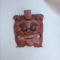 Fidelity bag old wood carving grimace antique folk Wood Miscellaneous Collection Republic of China