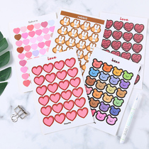 Hand account sticker set hand account ins Wind Korea diy girl polka dot rabbit cartoon cute mobile phone Love material decoration sticker label sealing sticker reward sticker emoji face sticker