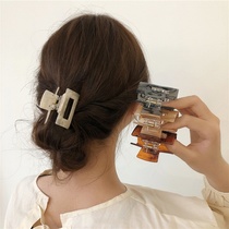 Japan-ROK new acetate square caramel cream marble hairpin mesh red blogger with the same style of lazy wind disc hair clip