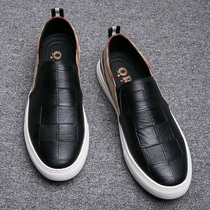 Tide brand loafers mens casual 2021 summer new Korean version of wild leather lazy shoes a pedal mens shoes