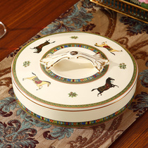 Luxury European-style fruit plate creative living room ceramic fruit plate American snack dry fruit plate combination set coffee table decoration