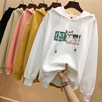 Hong Kong style women do not add velvet ha thin clothes female Spring and Autumn 2018 New Tide Korean students loose