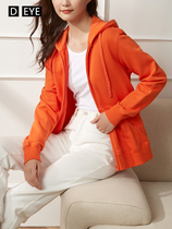 Orange Necropolis Woman 2022 Spring Autumn New Pure Cotton Sports Casual Orange Blouse With Cap Zipped Cardiovert
