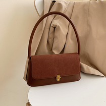 High-end retro bag female genuine leather 2021 new fashion all-match simple handbag all-match one-shoulder middle-aged bag