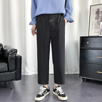 Summer small Western pants Mens straight drum Electronic factory No magnetic iron free pants trend tightness waist and casual to work 90% pants