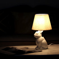 Export New Zealand creative cartoon cute household ceramic bunny bedroom decoration bedside lamp warm light night light