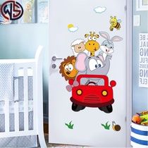 Personality creative cartoon children door sticker bedroom door wooden door refurbished Wall small pattern decoration self-adhesive sticker