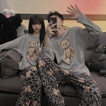 Japanese in~Home good taste couple pajamas female spring and autumn cub cotton cute mens home suit