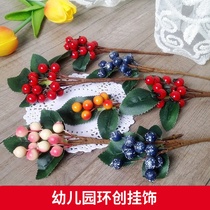 Simulation of small Berry bouquet wedding DIY material flower Christmas wreath hand decoration material simulation red fruit