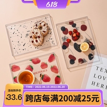 Light Extravagant Square Tray Breakfast Pan Cup home Waterproof trays Fruit tray Trays Trays for afternoon tea count heart tray