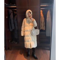 MSBEAST custom northern just need GB 90 white duck down Japanese fabric hooded long down jacket female