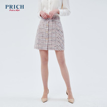 PRICH new slim female classic plaid Korean A- line dress skirt skirt skirt PRWHA1106M