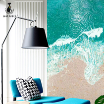 Cats eye glass mosaic tile entrance cut painting background wall Simple modern ink painting living room puzzle aisle mural