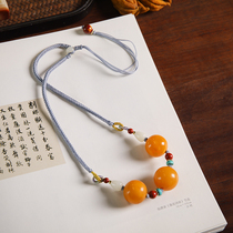 (Swallows) 11 62 grams of natural Old Beeswax ball necklace choker pendant Amber men and women