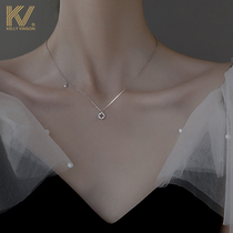  Hollow four-leaf clover necklace female 2021 new trend 925 sterling silver light luxury niche design high-end ins clavicle chain