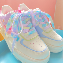 Nine inches of forest adapted AF1 Air Force 1 AJ1 1970s Macaron Fairy dyed colored couple shoes