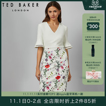 TED BAKER ladies elegant slim print vneck pencil skirt