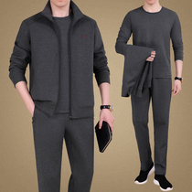 Middle-aged and elderly sportswear set mens spring and autumn 20 new father casual three-piece loose large size father suit
