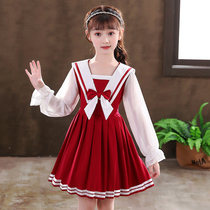 Girl dress autumn 2021 new childrens foreign style spring and autumn college style princess dress girl autumn skirt girl