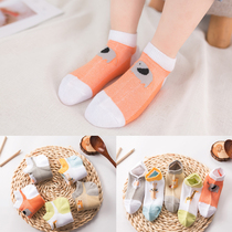 4 Childrens socks thin mesh 6 female baby cute socks 8 pure cotton childrens boat socks 1 year old boy girl socks
